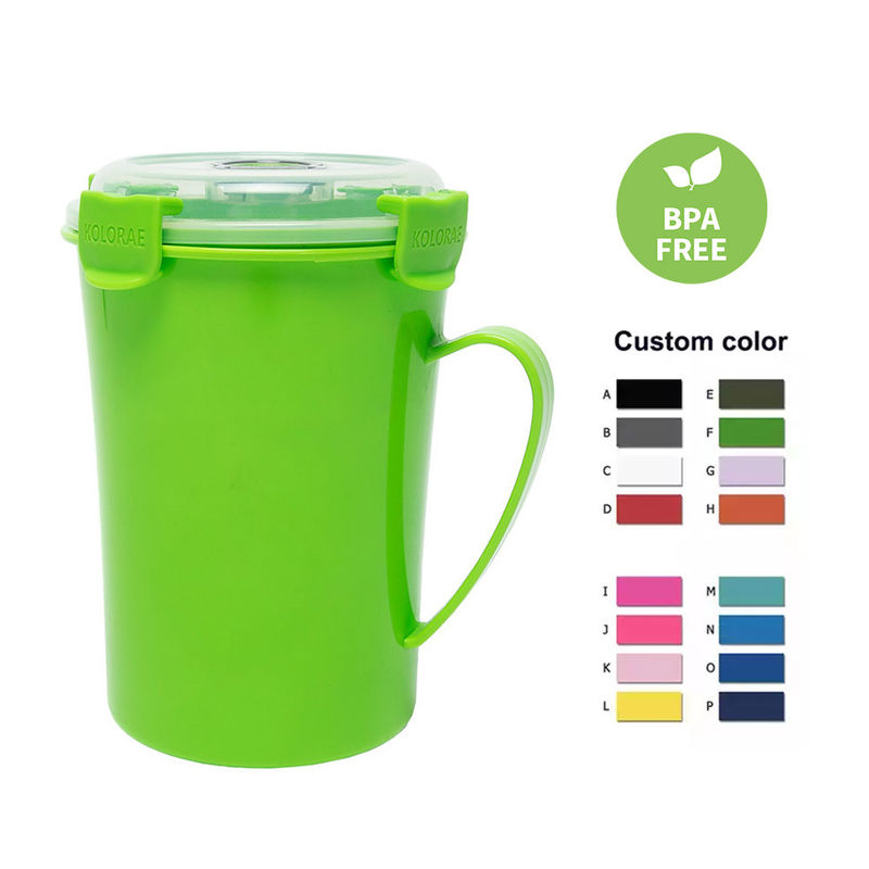 Cibo personalizzato BPA Free Microonde Collezione tazza di zuppa con coperchio e ventilazione di rilascio di vapore