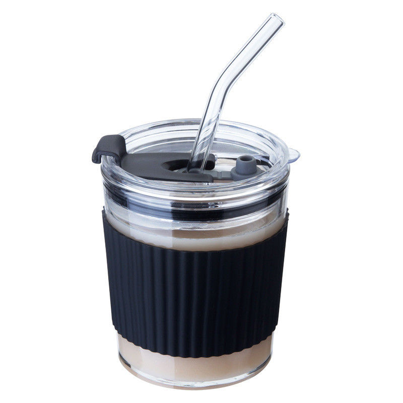 Tazze da caffè portatili femminile condurre latte freddo bicchiere di tè con manico e coperchio di paglia