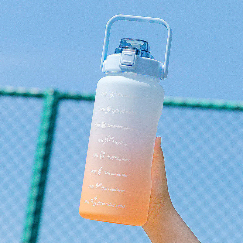 Logo personalizzato Acceptabile bottiglia d'acqua da 64 once paglia rimovibile per fitness e sport
